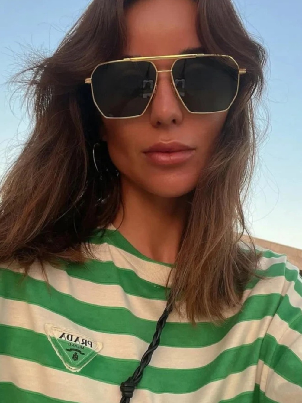 Bottega Veneta Light Ribbon Pilot Sunglasses